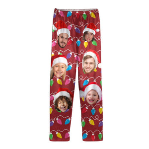 GeckoCustom Custom Human Face Photo With Colorful Christmas Lights Pajamas N304 889908