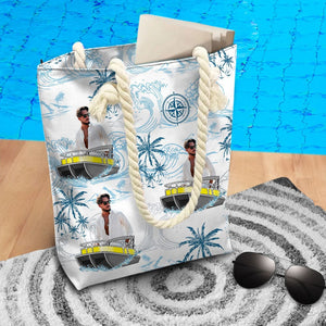 GeckoCustom Custom Human Photo Boating Pontoon Beach Tote Bag HO82 891154 12x14.2 in