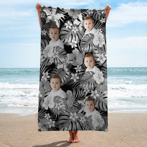 GeckoCustom Custom Human Photo Tropical Style Beach Towel N304 890390 30"x60"