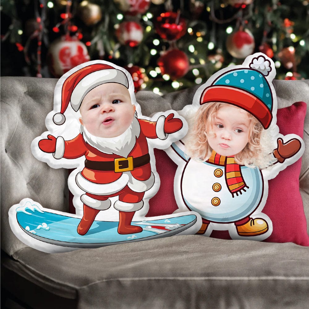GeckoCustom Custom Kid Face Christmas Shaped Pillow HO82 893340
