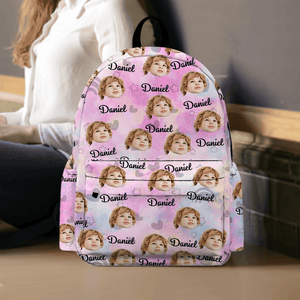 GeckoCustom Custom Kid Photo Backpack Gift For Daughter Son CH07 895204 11.8x5.9x16.5 in