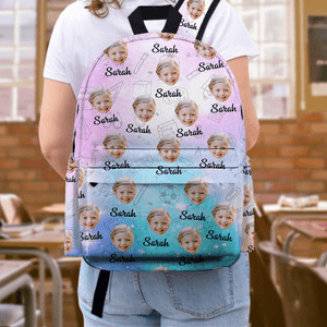 GeckoCustom Custom Kid Photo Backpack Gift For Daughter Son CH07 895204 11.8x5.9x16.5 in