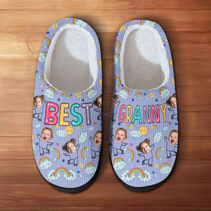 GeckoCustom Custom Kid Photo Best Granny Mother Gifts, Christmas Gift Slippers HO82 893010