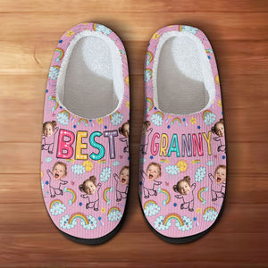 GeckoCustom Custom Kid Photo Best Granny Mother Gifts, Christmas Gift Slippers HO82 893010