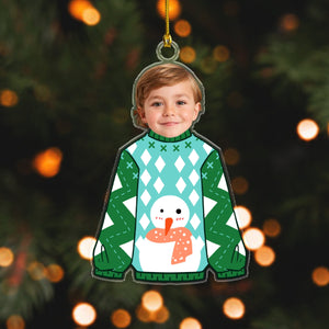 GeckoCustom Custom Kid's Face Photo Wear Sweatshirt Christmas Acrylic Ornament TH10 891509