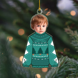 GeckoCustom Custom Kid's Face Photo Wear Sweatshirt Christmas Acrylic Ornament TH10 891509