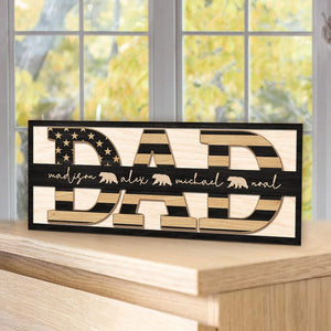 GeckoCustom Custom Kid's Names Dad Wood Sign Personalized Gift TA29 890450