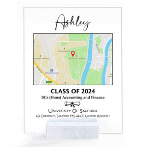 GeckoCustom Custom Map Graduation Gift Personalized Graduation Senior Acrylic Plaque C604