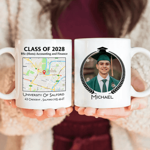 GeckoCustom Custom Map Photo Graduation Gift Personalized Graduation Senior Coffee Mug 890335