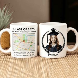 GeckoCustom Custom Map Photo Graduation Gift Personalized Graduation Senior Coffee Mug 890335