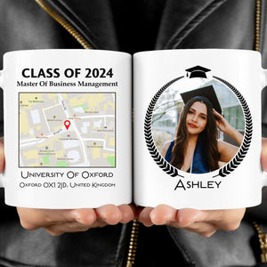 GeckoCustom Custom Map Photo Graduation Gift Personalized Graduation Senior Coffee Mug C598