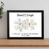 GeckoCustom Custom Map Puzzle Piece Canvas Picture Frame Couple Valentine Gift HA75 891792 Picture Frame / 8" x 10"