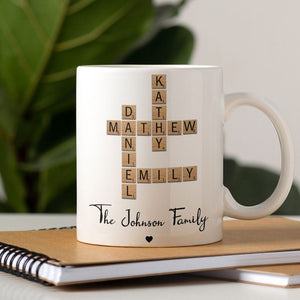 GeckoCustom Custom Name And Family Name Crosswords Puzzle Mug TH10 892213