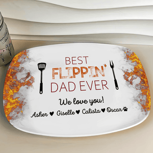 GeckoCustom Custom Name Best Flippin Dad Ever Personalized Gift Platter HA75 890702