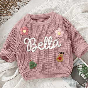 GeckoCustom Custom Name Birthday Gift For Baby Embroidered Sweater TH10 892011