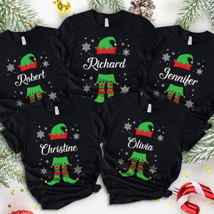 GeckoCustom Custom Name Christmas Elves Christmas Gift For Family Dark Shirt HO82 893028