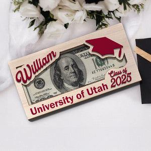 GeckoCustom Custom Name Class Of 2025 Graduation Wood Money Holder HO82 893494 7x3.5 inches