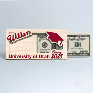 GeckoCustom Custom Name Class Of 2025 Graduation Wood Money Holder HO82 893494 7x3.5 inches