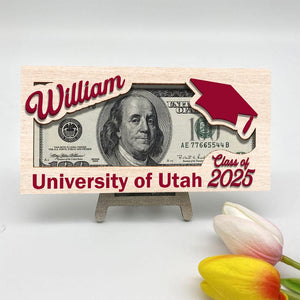 GeckoCustom Custom Name Class Of 2025 Graduation Wood Money Holder HO82 893494 7x3.5 inches