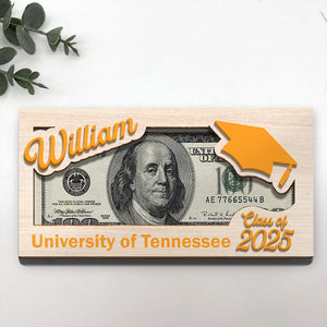 GeckoCustom Custom Name Class Of 2025 Graduation Wood Money Holder HO82 893494 7x3.5 inches