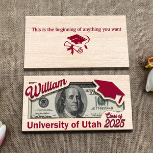 GeckoCustom Custom Name Class Of 2025 Graduation Wood Money Holder HO82 893494 7x3.5 inches