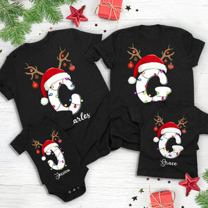 GeckoCustom Custom Name Family Monogrammed Christmas Dark Shirt HO82 893034