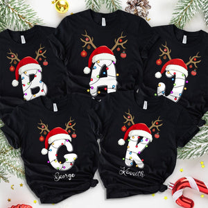 GeckoCustom Custom Name Family Monogrammed Christmas Dark Shirt HO82 893034