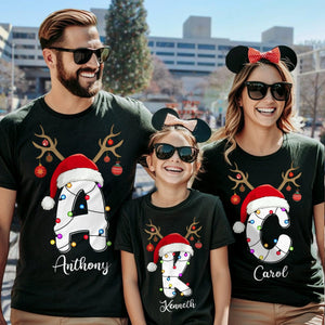 GeckoCustom Custom Name Family Monogrammed Christmas Dark Shirt HO82 893034