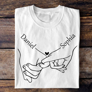 GeckoCustom Custom Name For Couple Holding Hand Valentine Shirt TH10 892225