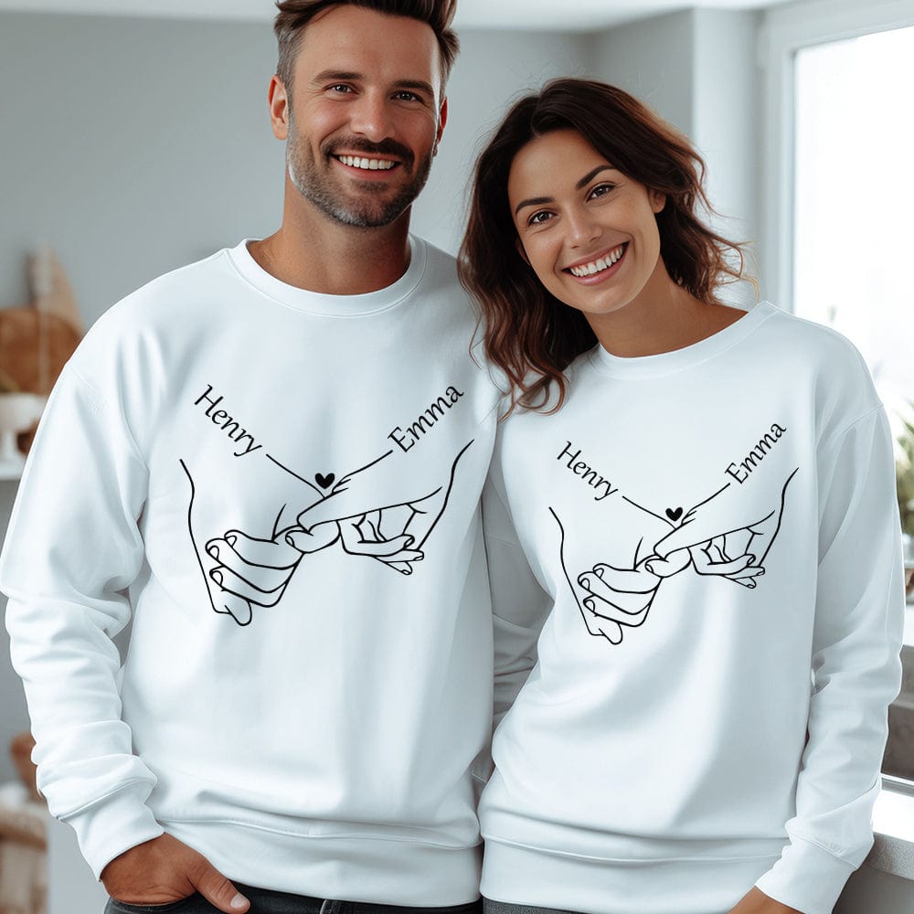 GeckoCustom Custom Name For Couple Holding Hand Valentine Shirt TH10 892225