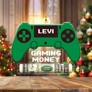 GeckoCustom Custom Name Gaming Money Holder Christmas Personalized Ornament - Best Christmas Gift Idea HA75 891723