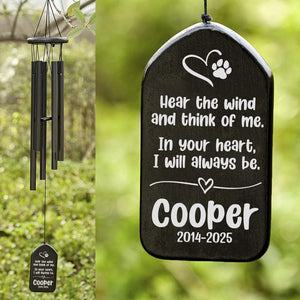 GeckoCustom Custom Name Hear The Wind And Think Of Me Memorial Wind Chimes Personalized Gifts K228 889879