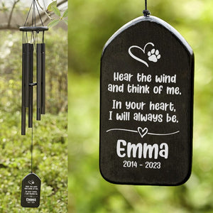 GeckoCustom Custom Name Here The Wind And Think Of Me Memorial Wind Chimes Personalized Gifts K228 889879