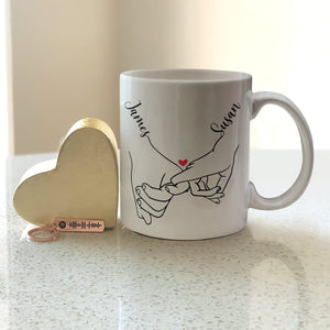 GeckoCustom Custom Name Holding Hands Valentine Mug Personalized Gift N304 890137