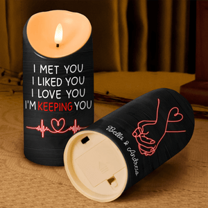 GeckoCustom Custom Name I'm Keeping You Valentine's Day LED Candle TH10 89229