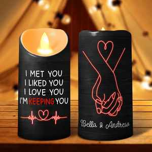 GeckoCustom Custom Name I'm Keeping You Valentine's Day LED Candle TH10 89229