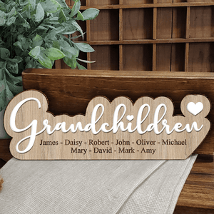 GeckoCustom Custom Name Personalised Grandchildren Wood Sign T368 890735