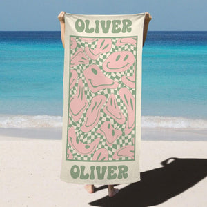 GeckoCustom Custom Name With Funny Pattern Beach Towel Personalized Gift T368 889806 30"x60"