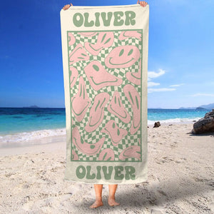 GeckoCustom Custom Name With Funny Pattern Beach Towel Personalized Gift T368 889806 30"x60"