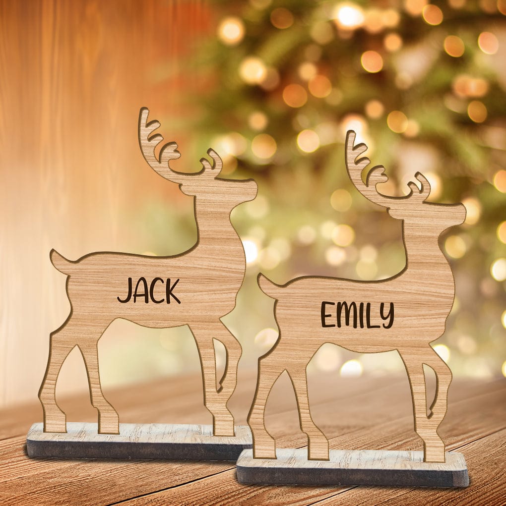 GeckoCustom Custom Name Wooden Reindeer For Decoration Christmas Gift TH10 891663 90mm x 60mm x 4mm