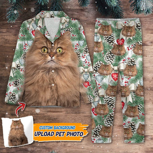 GeckoCustom Custom Pajamas Portraits Photo Pet With Christmas Patterns N369 888727 54298