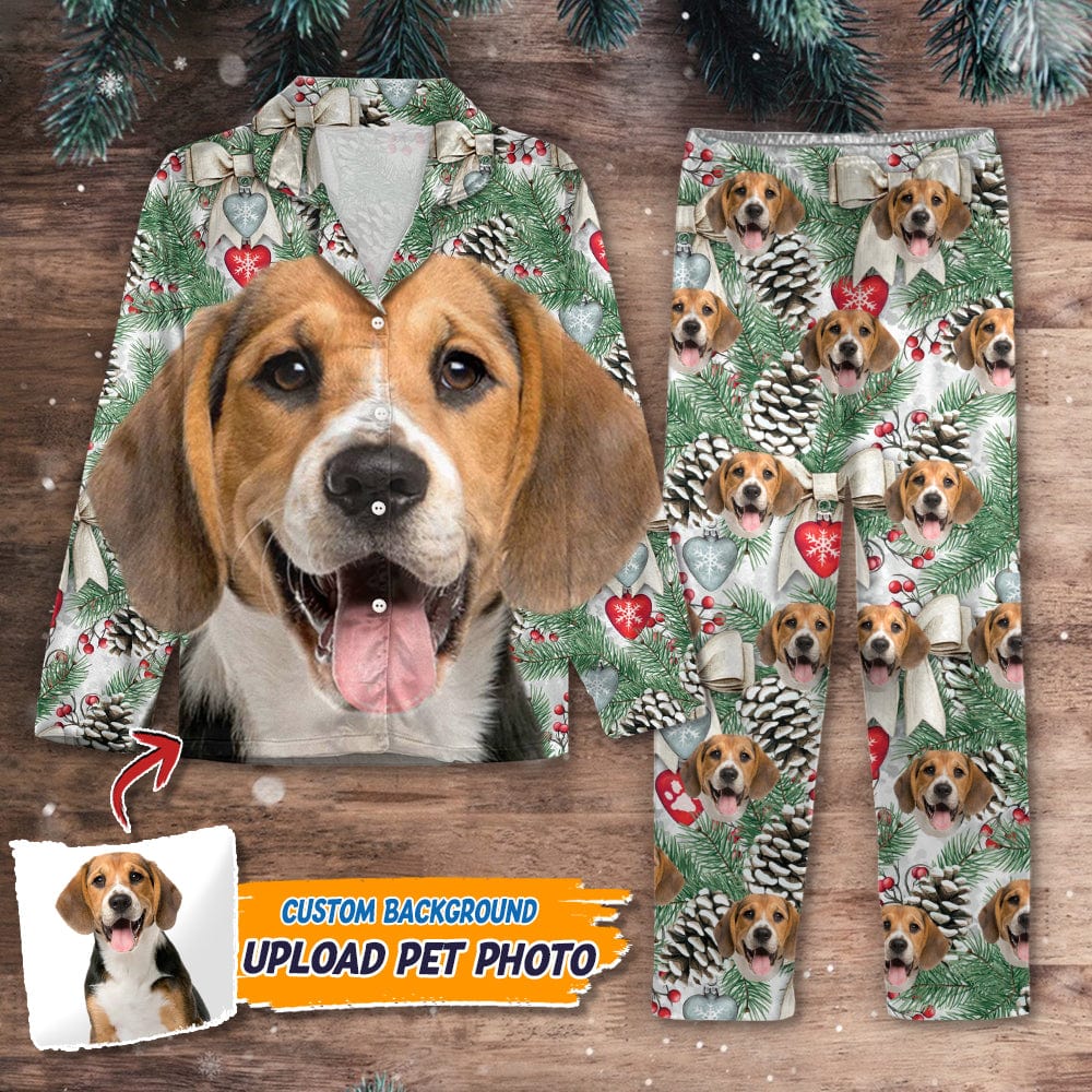 GeckoCustom Custom Pajamas Portraits Photo Pet With Christmas Patterns N369 888727 54298