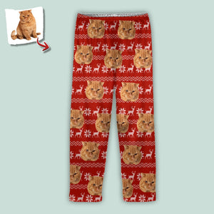 GeckoCustom Custom Pajamas Portraits Photo Pet With Christmas Patterns N369 888727 54298 For Adult / Only Pants / S