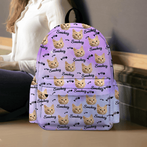 GeckoCustom Custom Pet Photo Backpack Gift For Dog Cat Lovers CH07 895202 11.8x5.9x16.5 in