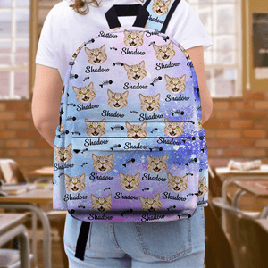 GeckoCustom Custom Pet Photo Backpack Gift For Dog Cat Lovers CH07 895202 11.8x5.9x16.5 in