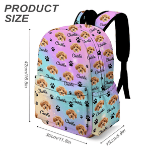 GeckoCustom Custom Pet Photo Backpack Gift For Dog Cat Lovers CH07 895202 11.8x5.9x16.5 in