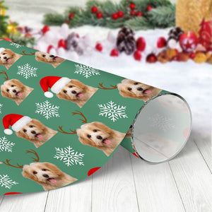 GeckoCustom Custom Pet Photo Christmas Wrapping Paper For Pet Lovers LM32 891957