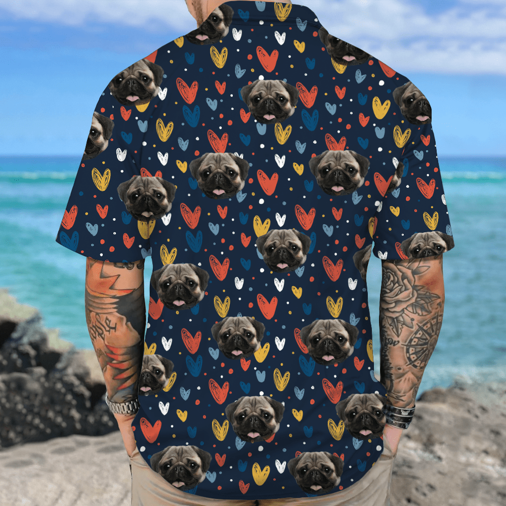 GeckoCustom Custom Pet Portrait Hawaii Shirt Personalized Family Face Gifts Valentines Gift HA75 895054