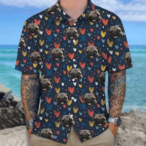 GeckoCustom Custom Pet Portrait Hawaii Shirt Personalized Family Face Gifts Valentines Gift HA75 895054