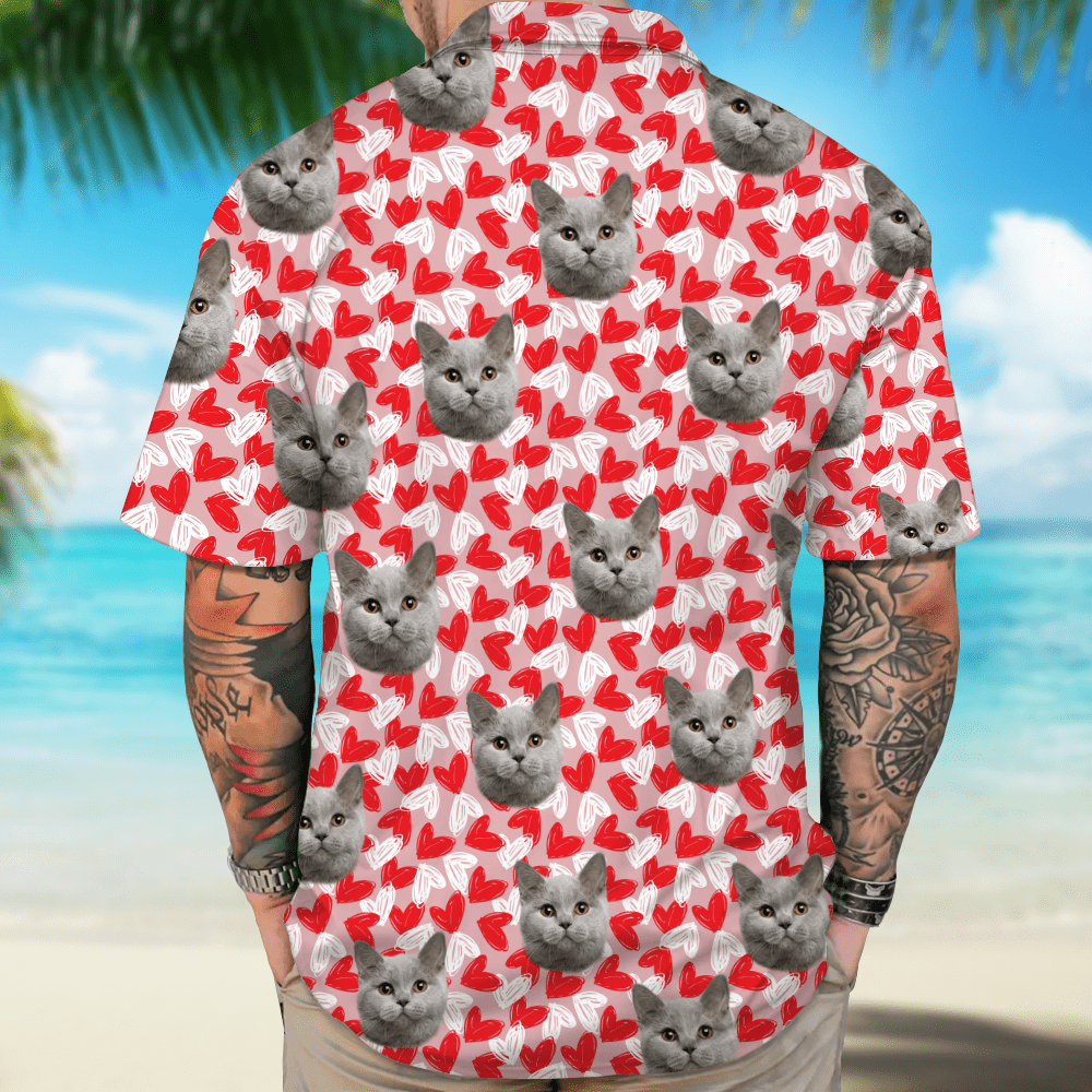 GeckoCustom Custom Pet Portrait Hawaii Shirt Personalized Family Face Gifts Valentines Gift HA75 895054